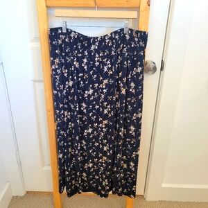 J.Jill floral navy midi skirt